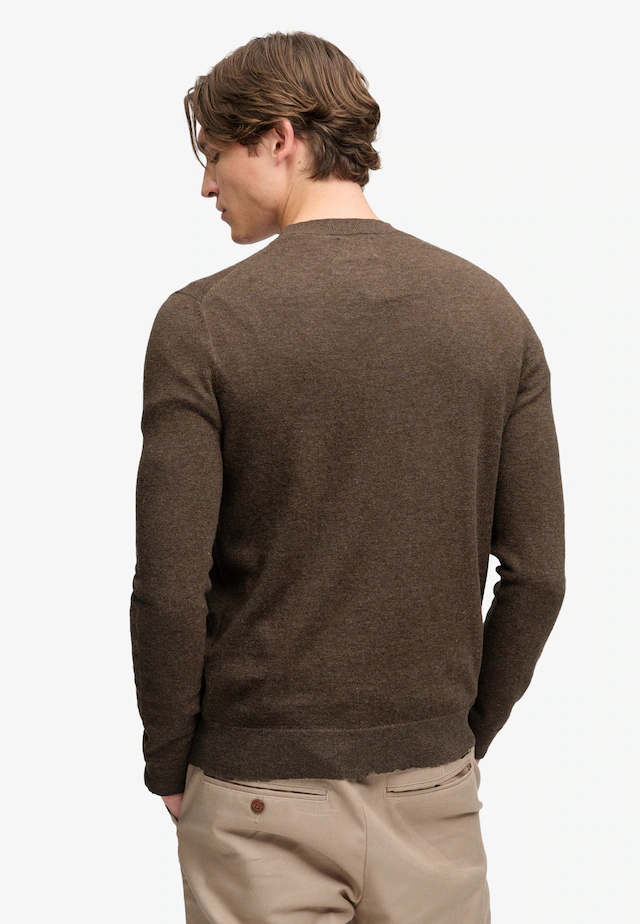 Superdry Rundhalspullover »ESSENTIAL LW WOOL BLEND JUMPER« Baumwollmischung, slim fit