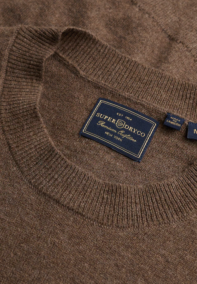 Superdry Rundhalspullover »ESSENTIAL LW WOOL BLEND JUMPER« Baumwollmischung, slim fit