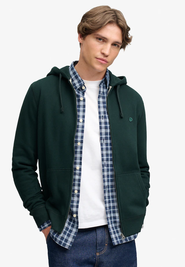 Superdry Kapuzensweatjacke »ESSENTIAL SDCO LOGO ZIPHOOD« Baumwollmischung, regular fit