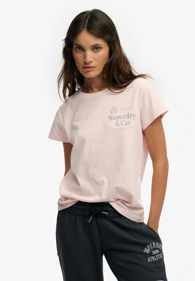 Superdry Print-Shirt »LUXE CASUAL CLASSIC TEE« Baumwolle, slim fit