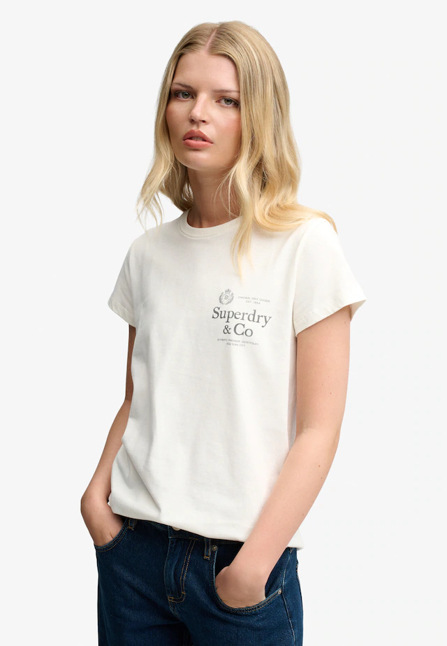 Superdry Print-Shirt »LUXE CASUAL CLASSIC TEE« Baumwolle, slim fit