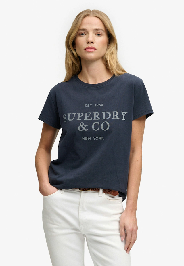 Superdry Print-Shirt »LUXE CASUAL CLASSIC TEE« Baumwolle, slim fit