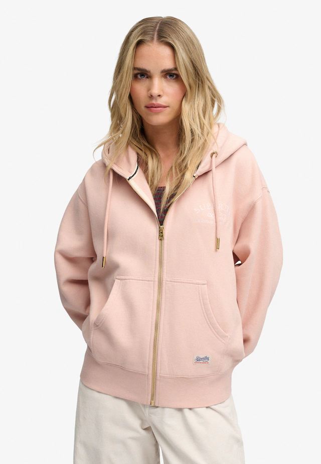 Superdry Kapuzensweatjacke »LUXE CASUAL ZIPHOOD« Baumwollmischung, relaxed fit