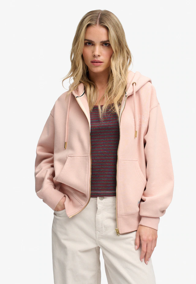 Superdry Kapuzensweatjacke »LUXE CASUAL ZIPHOOD« Baumwollmischung, relaxed fit
