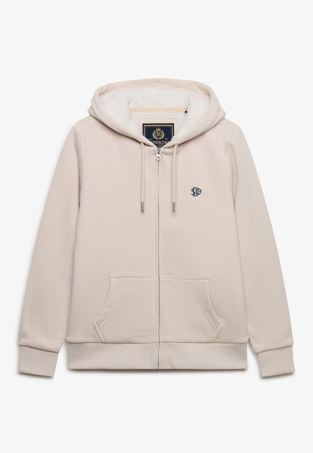 Superdry Kapuzensweatjacke »SIGNATURE EMB BORG ZIPHOOD« Baumwollmischung, relaxed fit