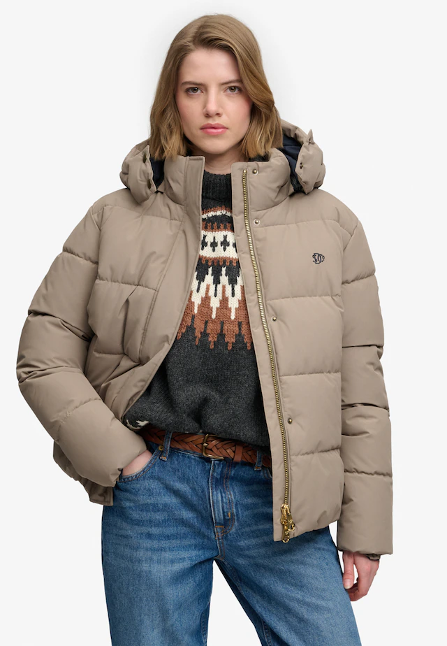 Superdry Steppjacke »PREMIUM HOOD PUFFER JKT« mit Kapuze Kunstfaser, relaxed fit