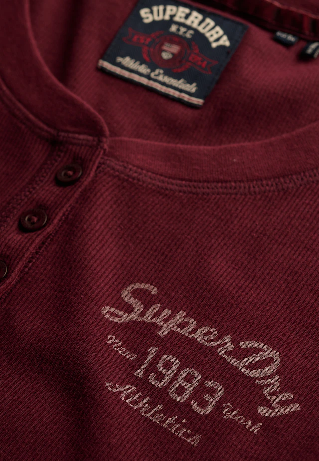 Superdry Henleyshirt »ATHLETIC BUTTON DOWN LS TOP« Baumwollmischung, skinny fit