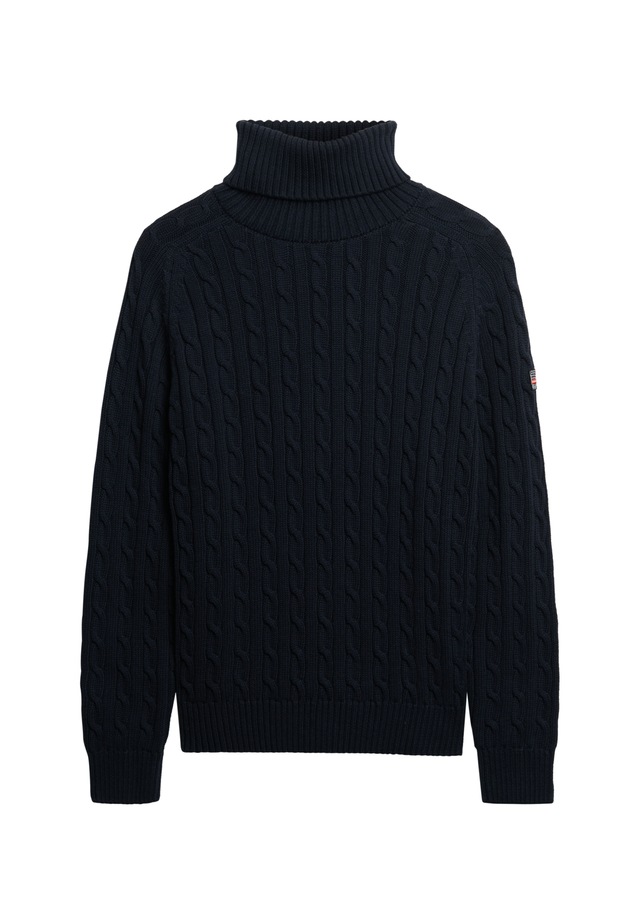 Superdry Rollkragenpullover »SLOUCHY CABLE ROLL NECK« Baumwolle, loose fit