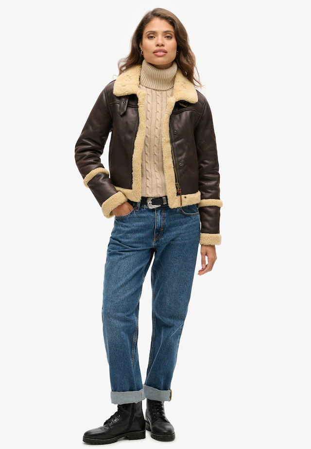 Superdry Rollkragenpullover »SLOUCHY CABLE ROLL NECK« Baumwolle, loose fit