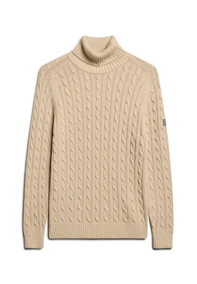 Superdry Rollkragenpullover »SLOUCHY CABLE ROLL NECK« Baumwolle, loose fit