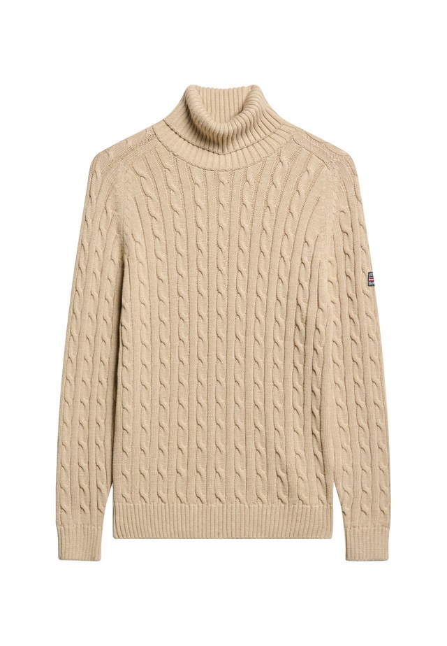 Superdry Rollkragenpullover »SLOUCHY CABLE ROLL NECK« Baumwolle, loose fit