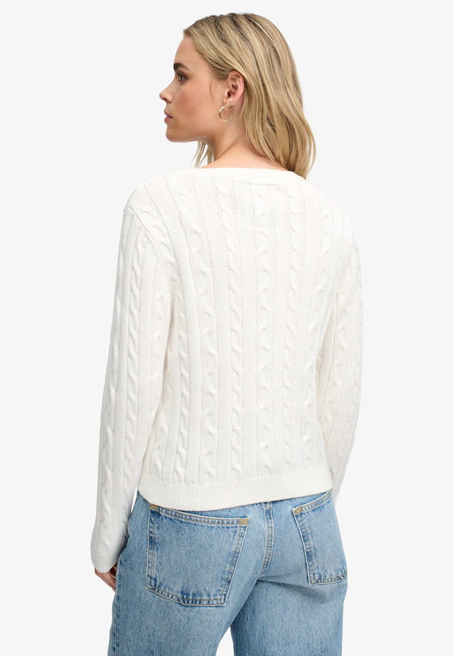 Superdry Strickpullover »ESSENTIALS SD&CO CABLE JUMPER« Kunstfaser, relaxed fit