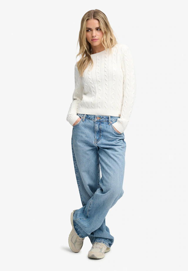 Superdry Strickpullover »ESSENTIALS SD&CO CABLE JUMPER« Kunstfaser, relaxed fit