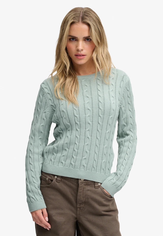 Superdry Strickpullover »ESSENTIALS SD&CO CABLE JUMPER« Kunstfaser, relaxed fit