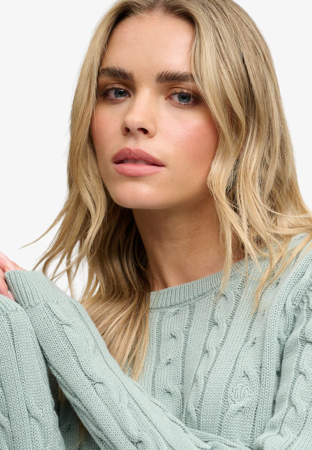 Superdry Strickpullover »ESSENTIALS SD&CO CABLE JUMPER« Kunstfaser, relaxed fit