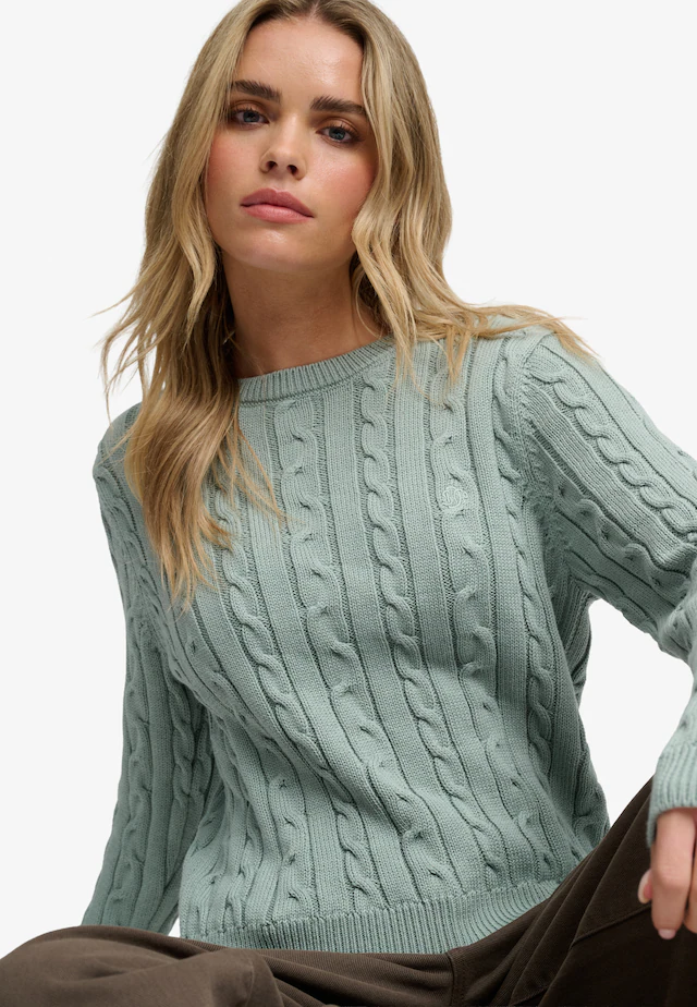 Superdry Strickpullover »ESSENTIALS SD&CO CABLE JUMPER« Kunstfaser, relaxed fit