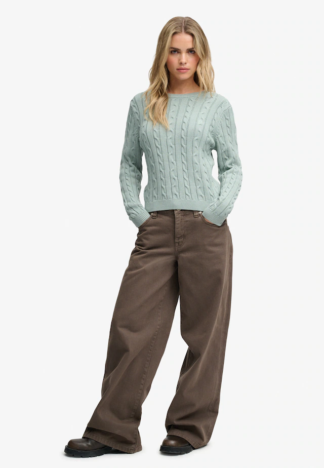Superdry Strickpullover »ESSENTIALS SD&CO CABLE JUMPER« Kunstfaser, relaxed fit