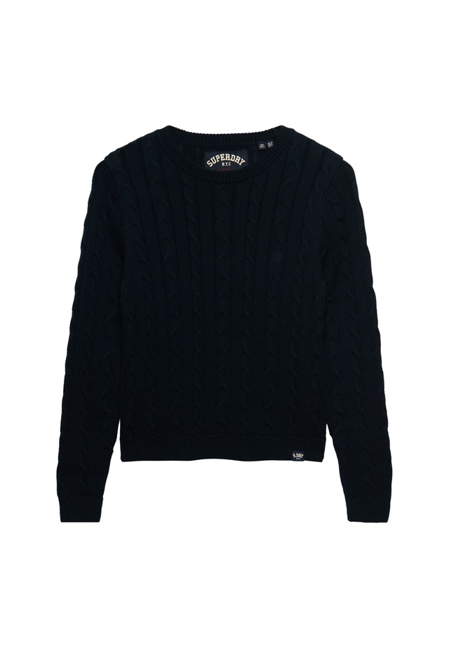 Superdry Strickpullover »ESSENTIALS SD&CO CABLE JUMPER« Kunstfaser, relaxed fit