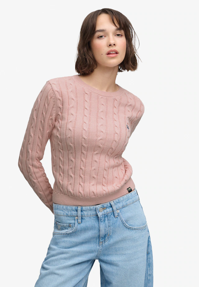 Superdry Strickpullover »ESSENTIALS SD&CO CABLE JUMPER« Kunstfaser, relaxed fit