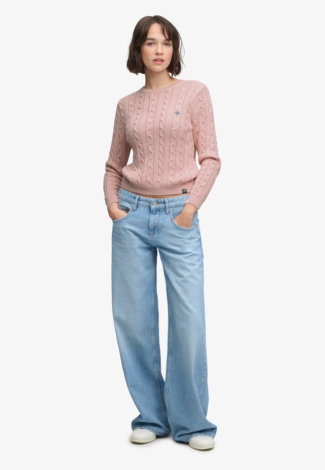 Superdry Strickpullover »ESSENTIALS SD&CO CABLE JUMPER« Kunstfaser, relaxed fit