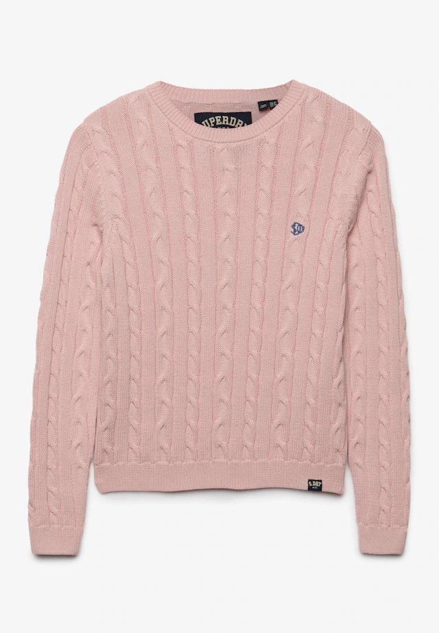 Superdry Strickpullover »ESSENTIALS SD&CO CABLE JUMPER« Kunstfaser, relaxed fit