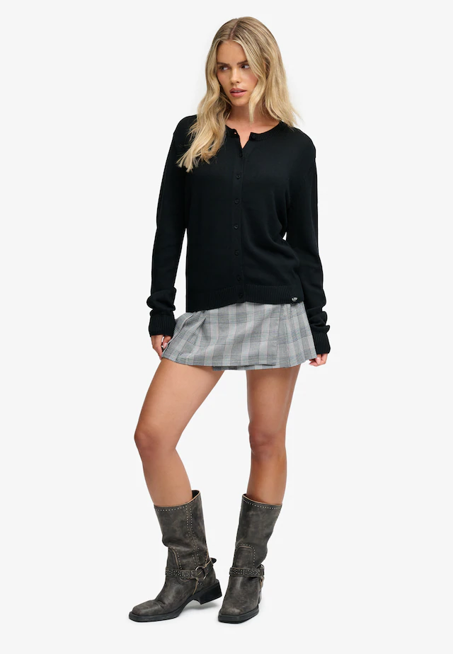 Superdry Strickjacke »ESSENTIAL SLOUCHY CREW CARDI« Baumwollmischung
