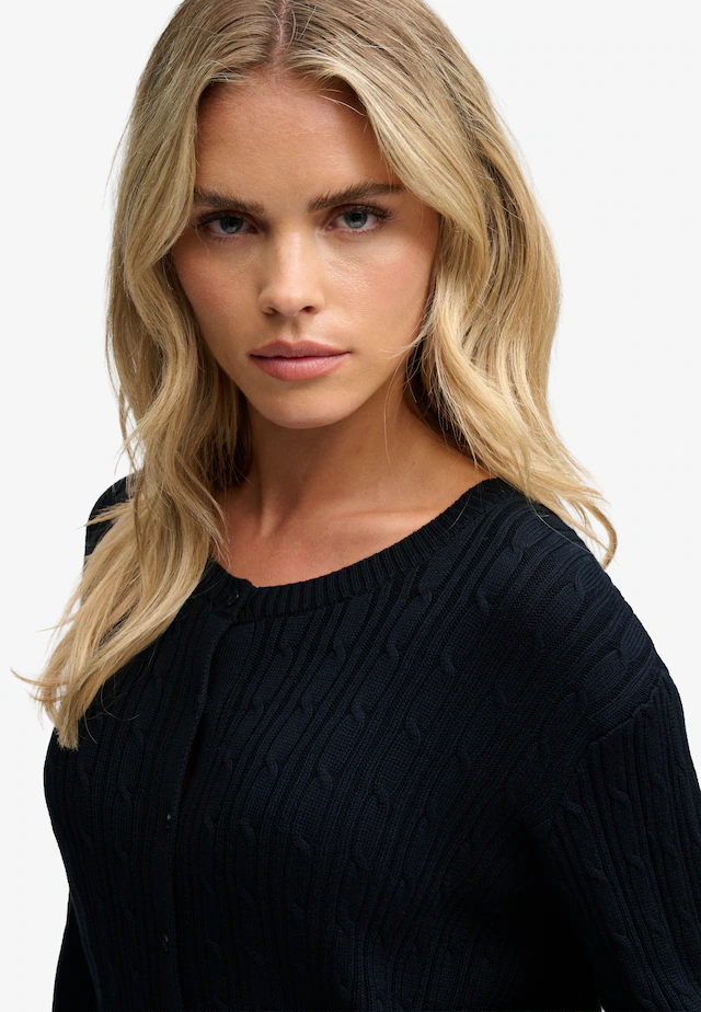 Superdry Strickjacke »SLOUCHY CABLE CARDIGAN« Baumwollmischung