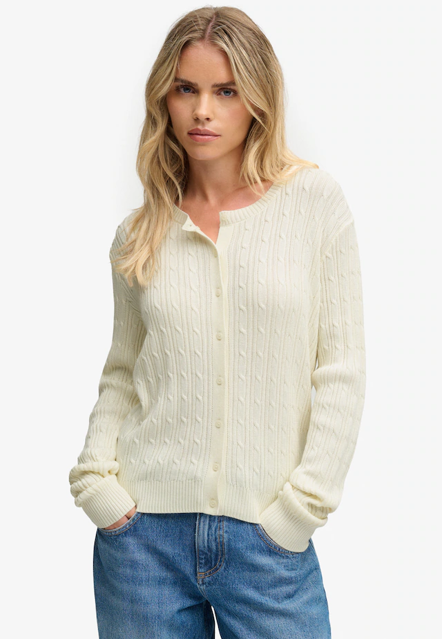 Superdry Strickjacke »SLOUCHY CABLE CARDIGAN« Baumwollmischung
