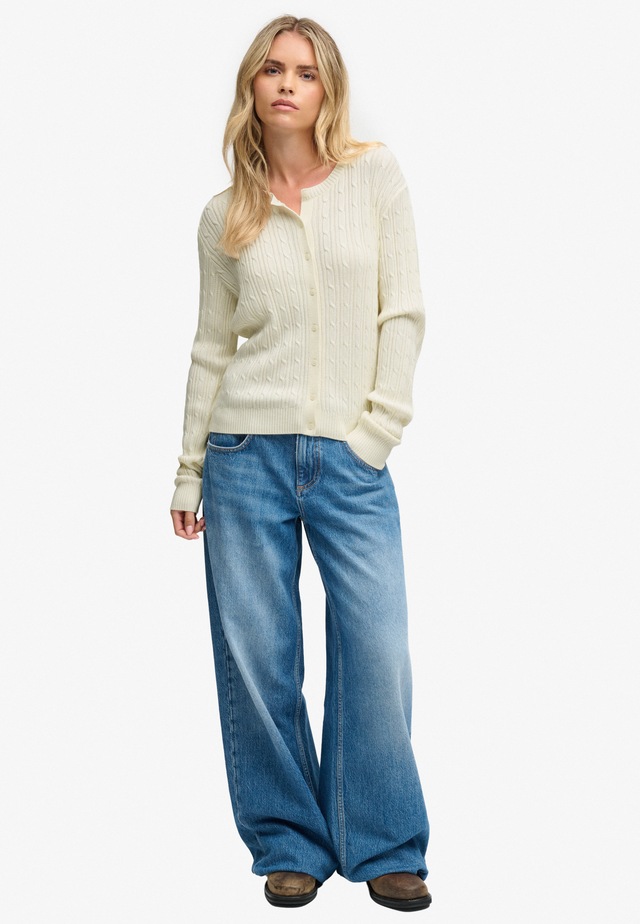 Superdry Strickjacke »SLOUCHY CABLE CARDIGAN« Baumwollmischung