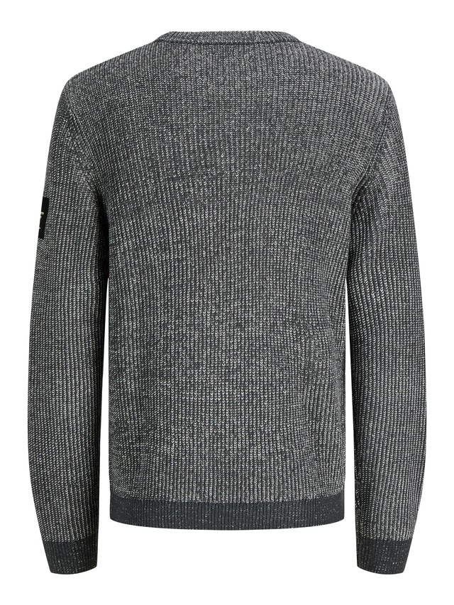 Jack & Jones Rundhalspullover »JJCLEVELAND KNIT CREW NECK« Materialmix, normal geschnitten