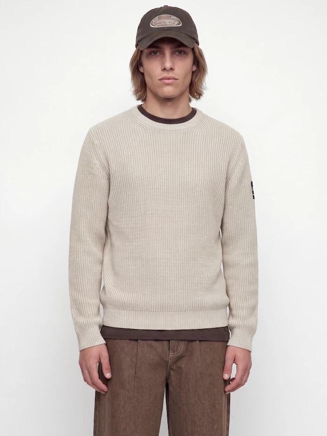 Jack & Jones Rundhalspullover »JJCLEVELAND KNIT CREW NECK« Materialmix, normal geschnitten