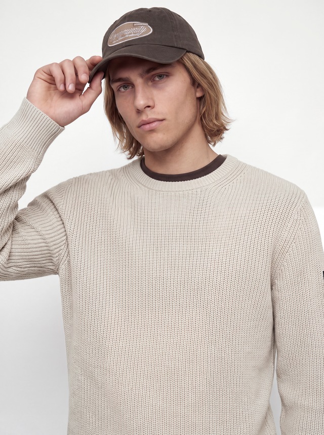 Jack & Jones Rundhalspullover »JJCLEVELAND KNIT CREW NECK« Materialmix, normal geschnitten