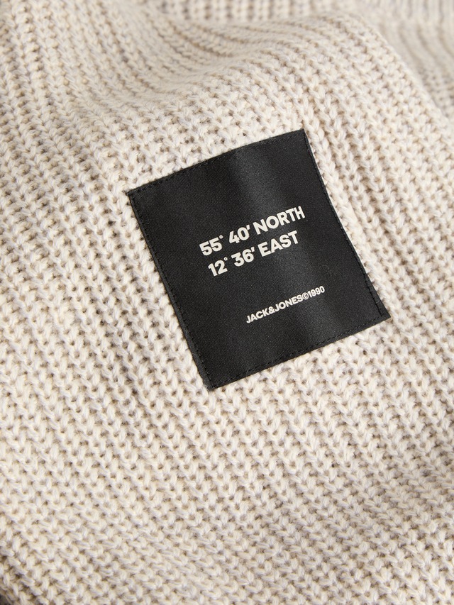 Jack & Jones Rundhalspullover »JJCLEVELAND KNIT CREW NECK« Materialmix, normal geschnitten