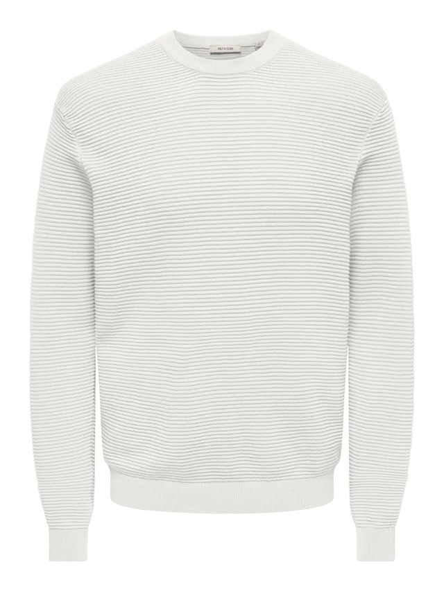 ONLY & SONS Rundhalspullover »ONSRON REG LS CREW NECK KNIT NOOS« Baumwolle, regular fit