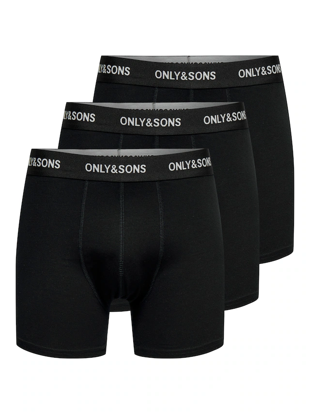 ONLY & SONS Trunk »ONSBASIC SOLID BOXER 3PACK NOOS« Packung, 3 Stk. Baumwollmischung, eng anliegend