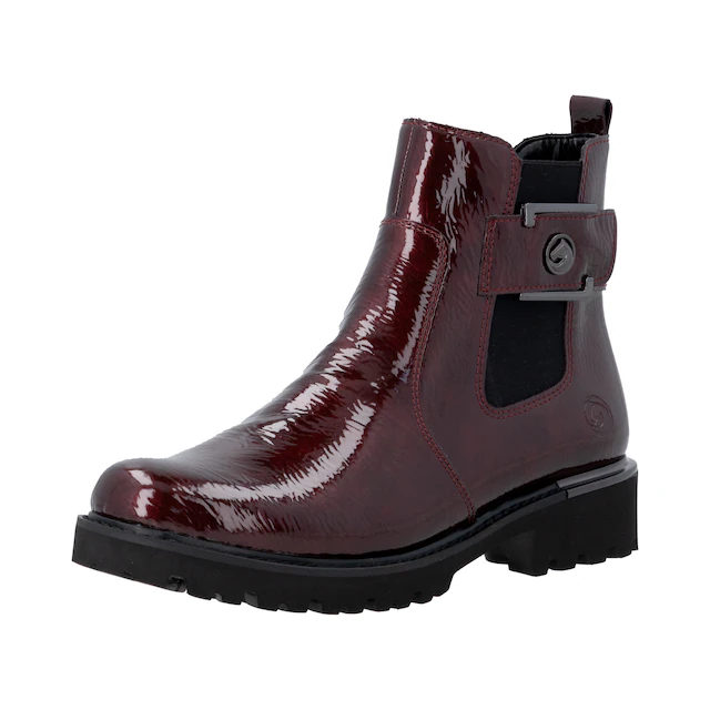 Remonte Chelseaboots Blockabsatz, Stiefelette, Lackboots in trendiger Optik