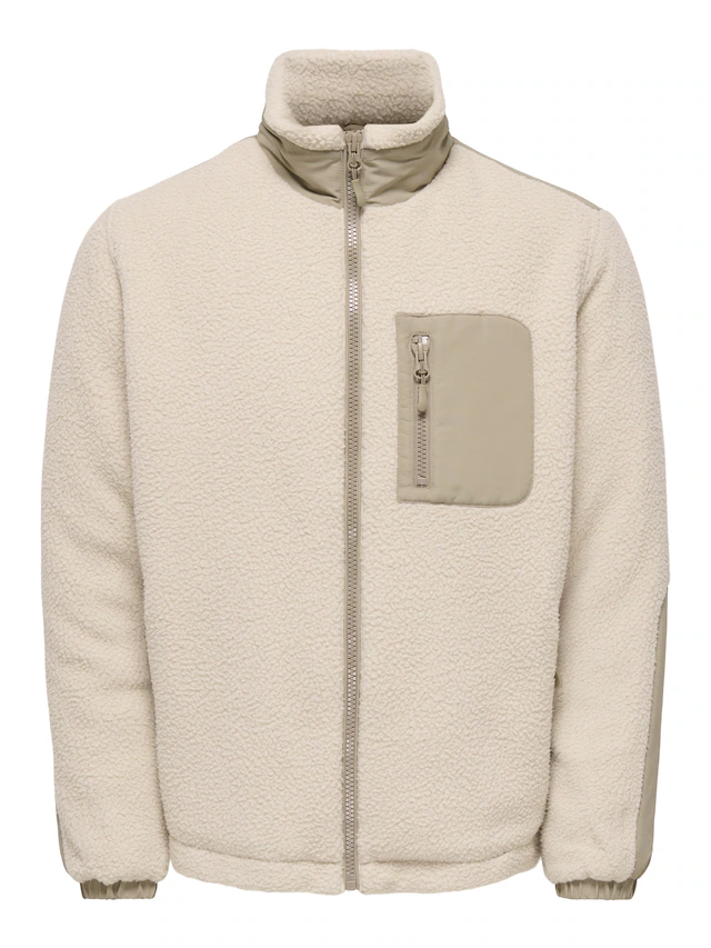 ONLY & SONS Kurzjacke »ONSTYRO PADDED SHERPA JACKET NOOS« Polyester, regular fit