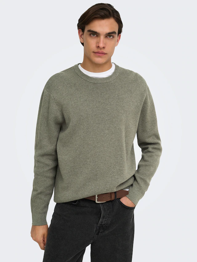 ONLY & SONS Strickpullover »ONSTING RLX CREW NECK KNIT NOOS« Baumwolle, relaxed fit