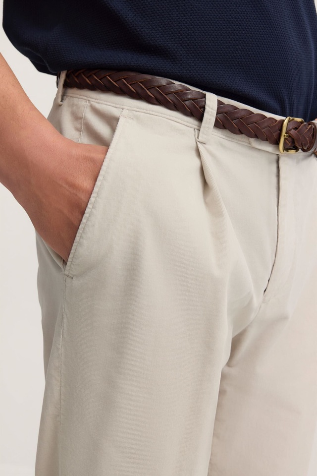bugatti Bundfaltenhose »Tapered Fit« aus Luxury Pima Cotton Feincord