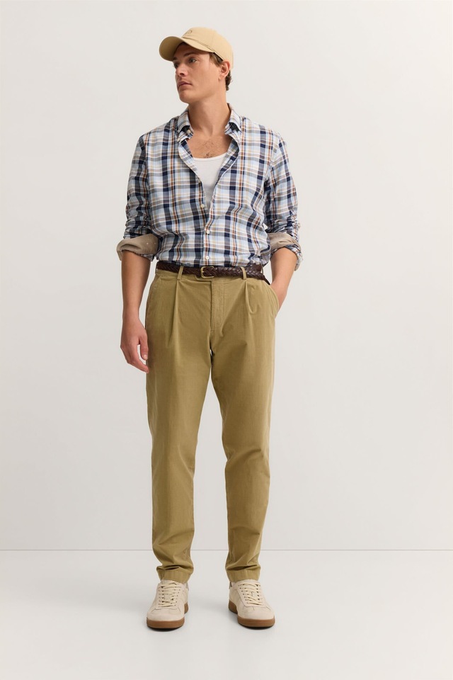 bugatti Bundfaltenhose »Tapered Fit« aus Luxury Pima Cotton Feincord