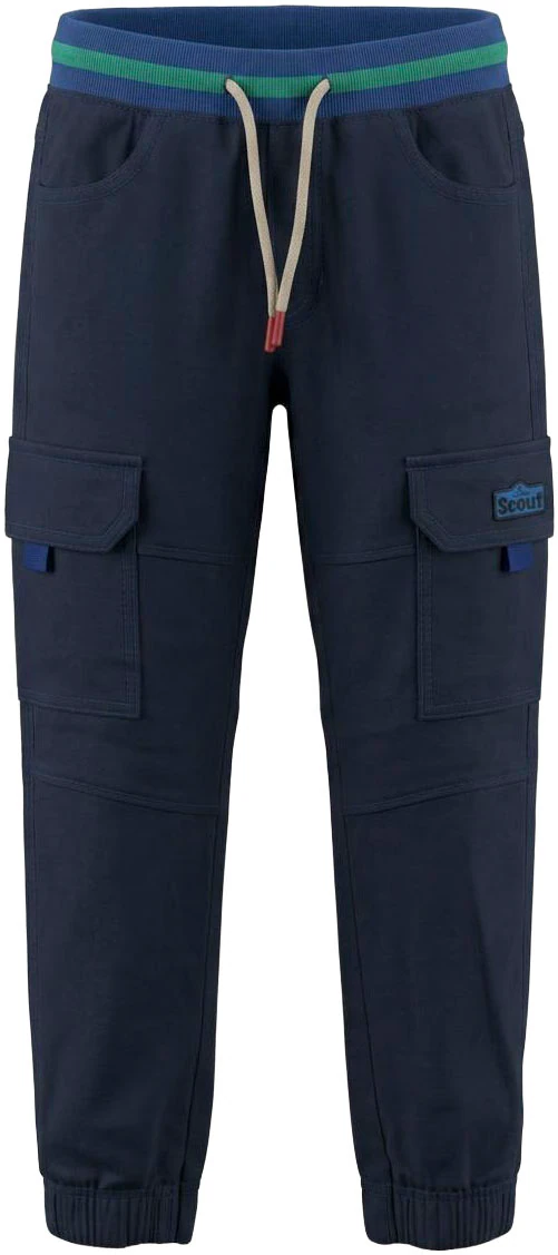 Scout Cargohose »Cargohose mit Ringelbündchen - NEU von SCOUT« Twillhose mit kontrastfarbigen Ripp-Bündchen, gerader Schnitt