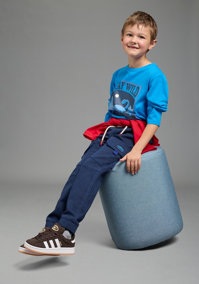 Scout Cargohose »Cargohose mit Ringelbündchen - NEU von SCOUT« Twillhose mit kontrastfarbigen Ripp-Bündchen, gerader Schnitt