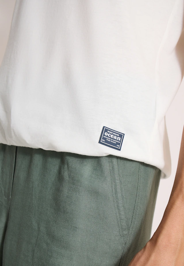 Cecil Kurzarmshirt Sommershirt mit Boatneck und Wording Print