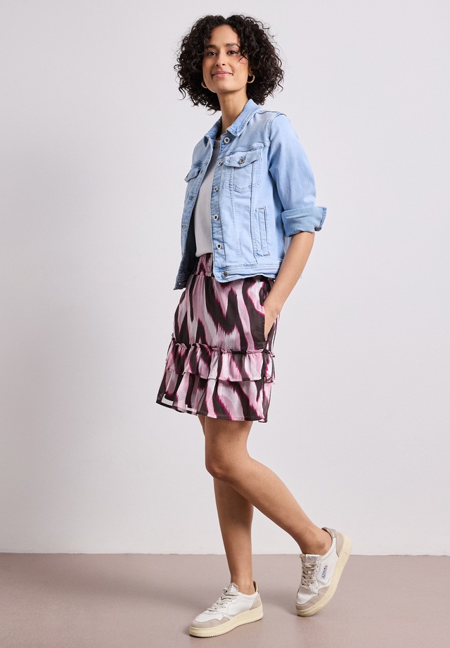 STREET ONE Minirock Sommerrock aus Chiffon mit Animal-Print