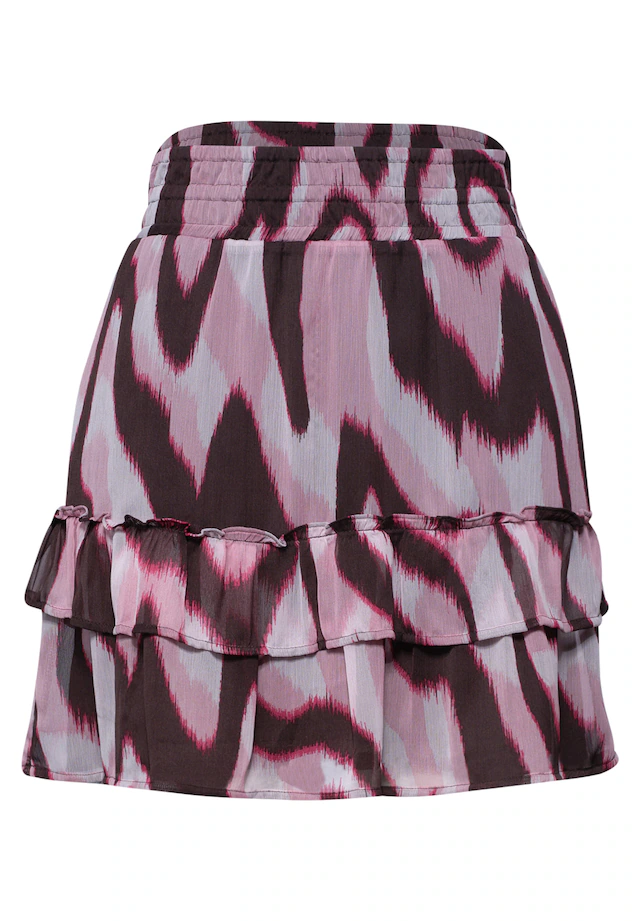 STREET ONE Minirock Sommerrock aus Chiffon mit Animal-Print