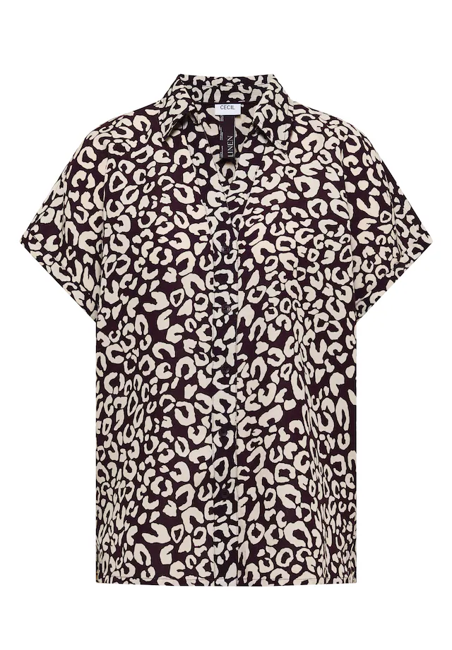 Cecil Kurzarmbluse mit allover Leoprint