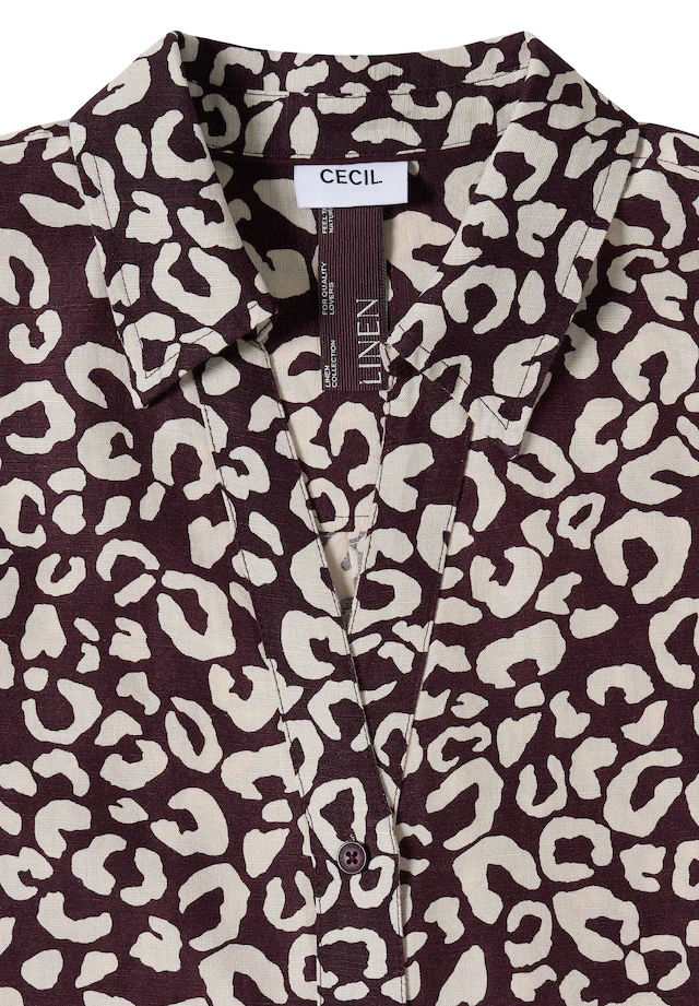 Cecil Kurzarmbluse mit allover Leoprint