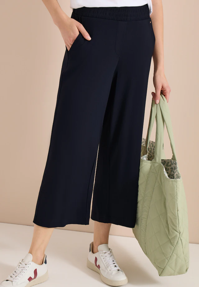 Cecil Jerseyhose »Style Neele« mit elastischem Schlupfbund, High-Waist, Wide Leg