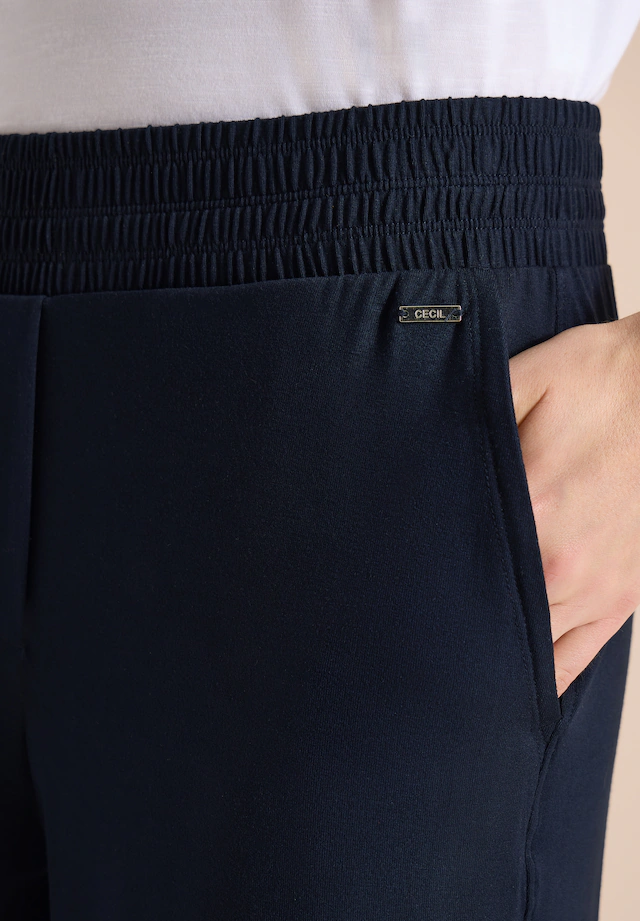 Cecil Jerseyhose »Style Neele« mit elastischem Schlupfbund, High-Waist, Wide Leg