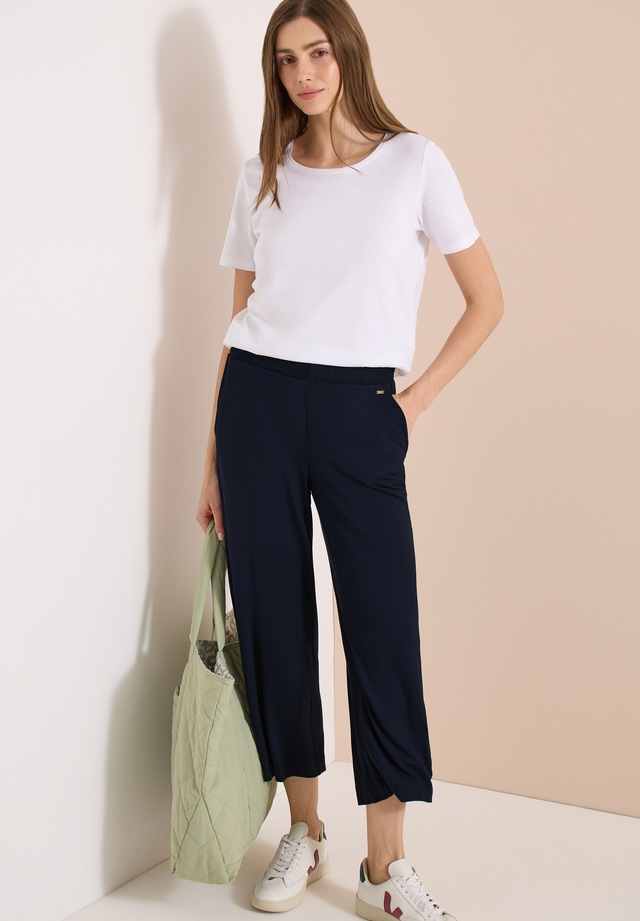 Cecil Jerseyhose »Style Neele« mit elastischem Schlupfbund, High-Waist, Wide Leg